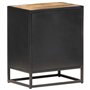 Table de Nuit 40x30x50 cm Bois de Mangue Brut et roseaux naturels