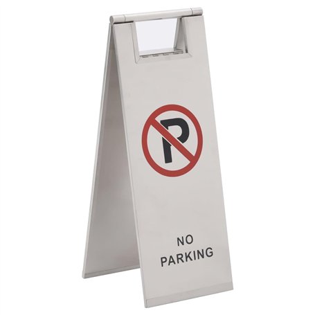 vidaXL Panneau de Stationnement Pliable Interdit Avertissement de Stationnement Panneau d'Avertissement Parking Extérieur Acier 