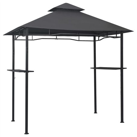 vidaXL Belvédère de Barbecue Chapiteau Tente Tonnelle Pavillon Extérieur Résistant aux Intempéries 240x150x255 cm Anthracite Aci