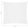 vidaXL Voile d'ombrage carré en tissu Oxford pour l'extérieur, résistant aux UV et à la moisissure, 4 x 4 m, blanc