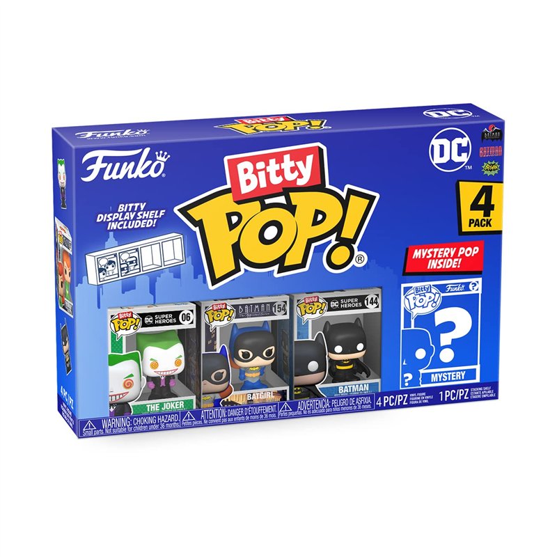 Funko Bitty POP! DC - Batman, Batgirl, The Joker Et Une Mini-figurine Mystère En Surprise - 2.2 Cm - DC Comics Collectionnable -