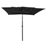 Parasol de jardin à 3 niveaux avec mât en aluminium noir