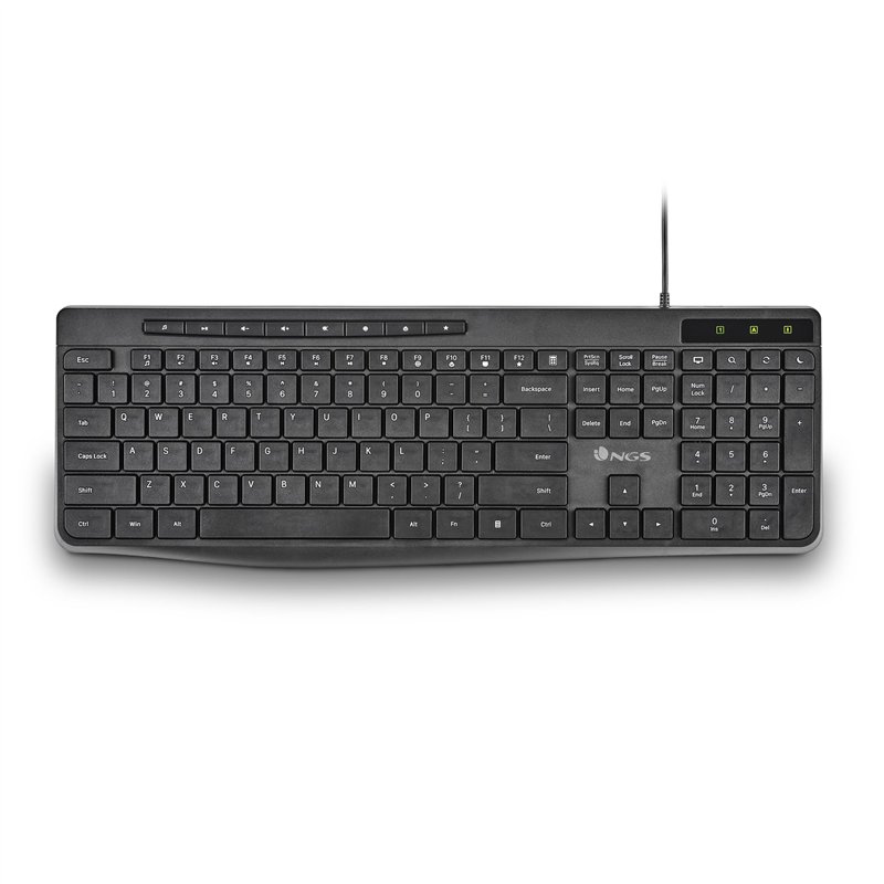 Image secondaire de NGS Spectra French - Clavier Ultra Slim Silencieux USB-A, Résistant aux Éclaboussures, Touches Multimédia, Anti-Usure, 10 Millions de Frappes