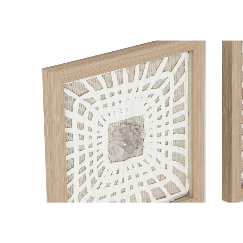 Image secondaire de Cadre Home ESPRIT Blanc Naturel Moderne 22 x 2 x 22 cm