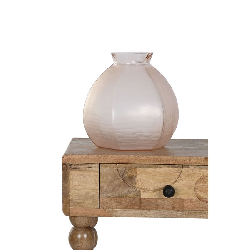 Image secondaire de Vase Home ESPRIT Rose Verre Moderne 28 x 28 x 27 cm