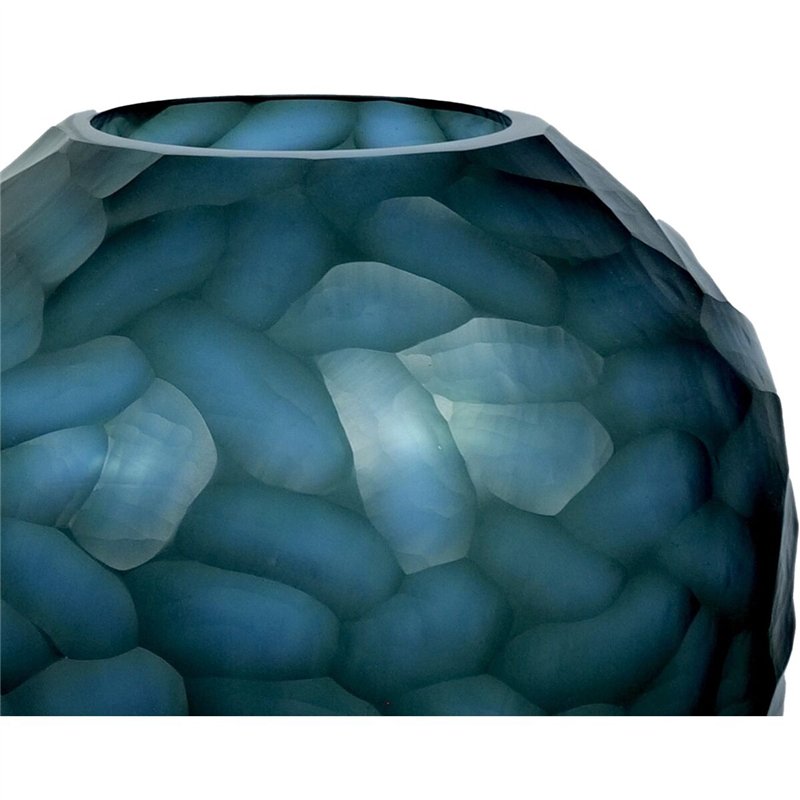 Image secondaire de Vase Home ESPRIT Bleu Verre Moderne 29 x 29 x 30 cm