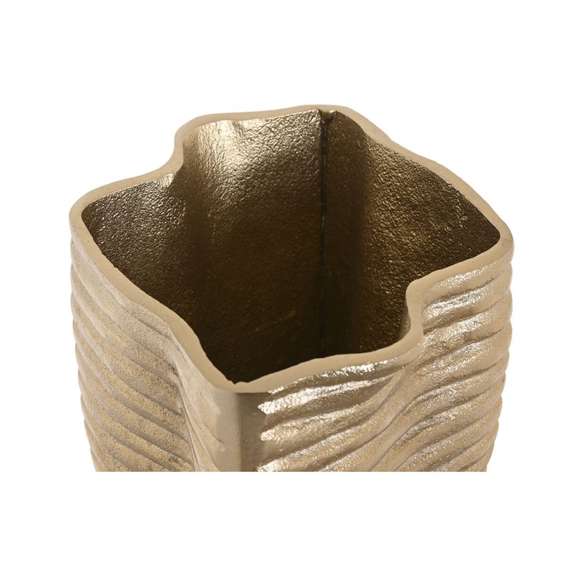 Image secondaire de Vase Home ESPRIT Doré Aluminium Abstrait Moderne 17 x 15 x 33 cm