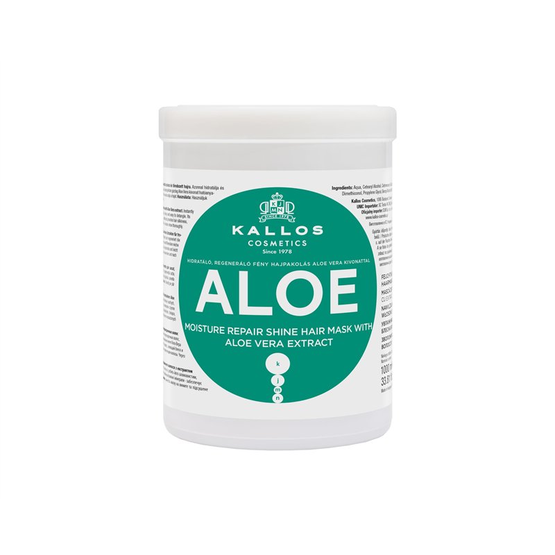 Kallos Moisture Repair Shine Masque pour Cheveux Aloe Vera 1 L