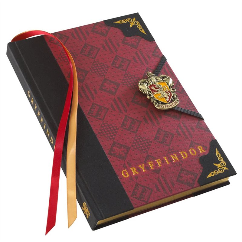 The Noble Collection Harry Potter Gryffindor Journal - 9.75in (25cm) Hardbound Lined with Gilded Edges and Die Cast Enameled Cre
