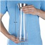 HI Carafe à eau en verre (1 litre) – Carafe en verre avec couvercle et bec verseur, bouteille d'eau en verre et acier inoxydable
