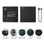 Cocopa Lecteur DVD Externe, USB 3.0 Graveur Enregistreur Portable CD Rom +/-RW Mince Player Transmission Rapide Câble USB Intégr