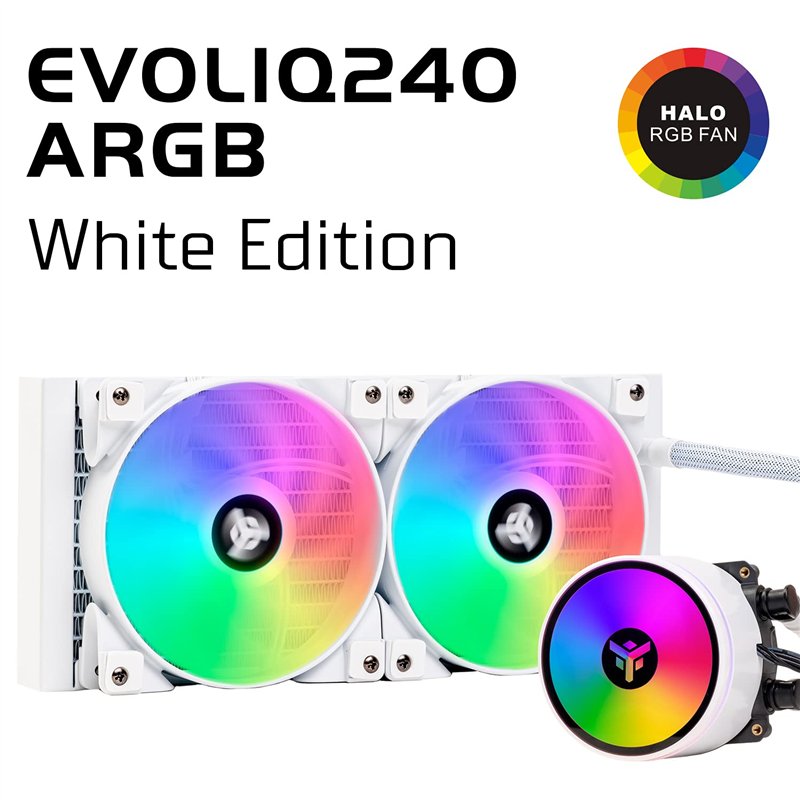 Image secondaire de Evoliq 240 ARGB Kit de Refroidissement par Eau, Blanc