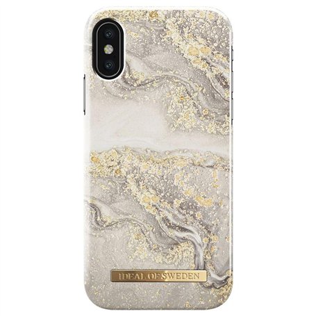 Ideal Of Sweden Coque Rigide Fashion Sparkle Greige Marble Compatible avec iPhone X/XS
