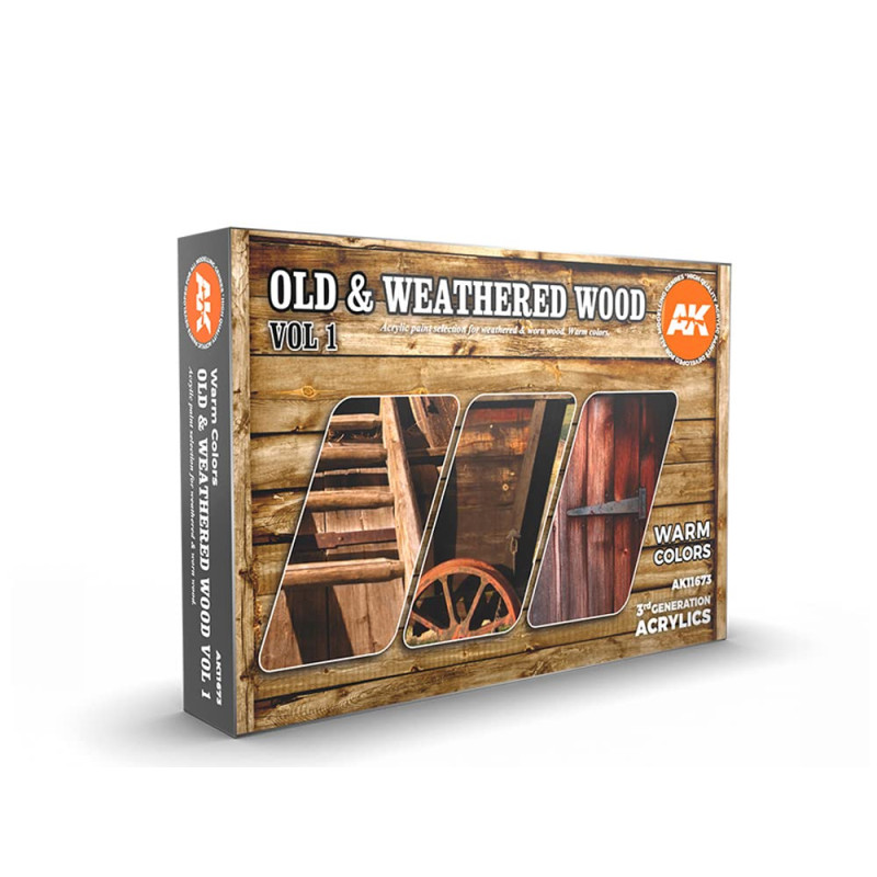 OLD & WEATHERED WOOD VOL1 - SET colori acrilici 3rd Generation 17mL