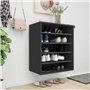 vidaXL - Schuhregale & -schränke - Schuhschrank Schwarz 60x35x70 cm Spanplatte