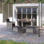 vidaXL Lot de 4 tabourets de jardin en polyrotin Gris