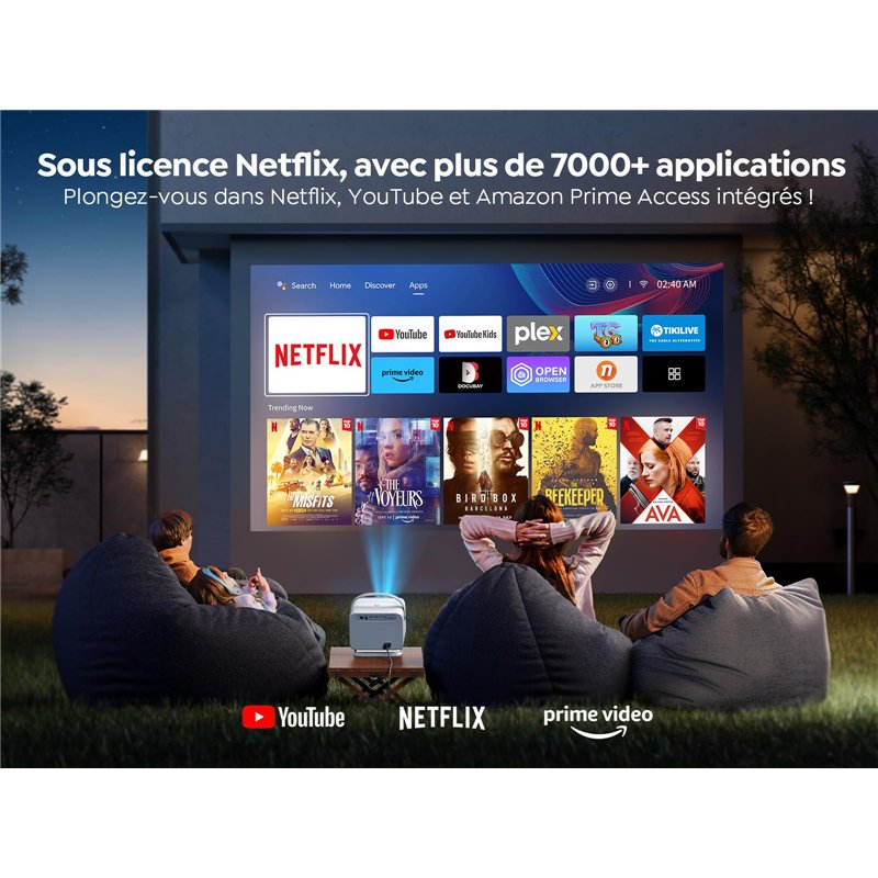 Image secondaire de 【Netflix Certifié/Dolby 20W】 Videoprojecteur 4K WiFi 6 Bluetooth, 30000 Lumens YABER Projecteur Video Auto Focus/Keystone, Retro