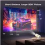 【Auto Keystone】Mini Videoprojecteur avec Android OS, Projecteur Portable WiFi 6 Bluetooth 4K Supportée HD 1080P avec 50% Zoom, R