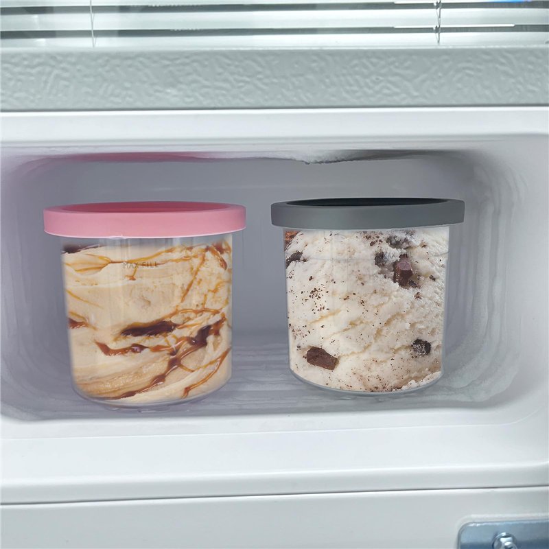 Image secondaire de Gentpovth Lot de 4 Récipients à Crème Glacée de Rechange, Accessoires pour Ninja Ice Creami Maker, Passe Au Lave-Vaisselle Conte