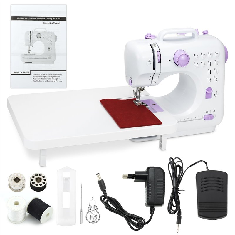 Machine à coudre électrique manuelle pour les débutants, cadeau d'outil de bricolage, 12 motifs de couture automatiques, vitesse