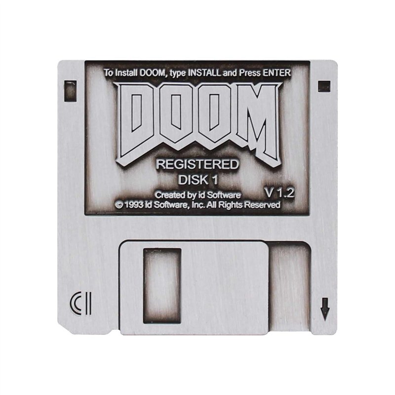 Badge à épingle DOOM Floppy Disk Limited Edition, 45 x 45mm, Métal Caoutchouc
