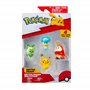 Pokémon PKW3402 Lot de 4 Figurines de Combat avec Pikachu, crocule, Kwaks, Felori, Figurines Officielles détaillées, 5 cm chacun