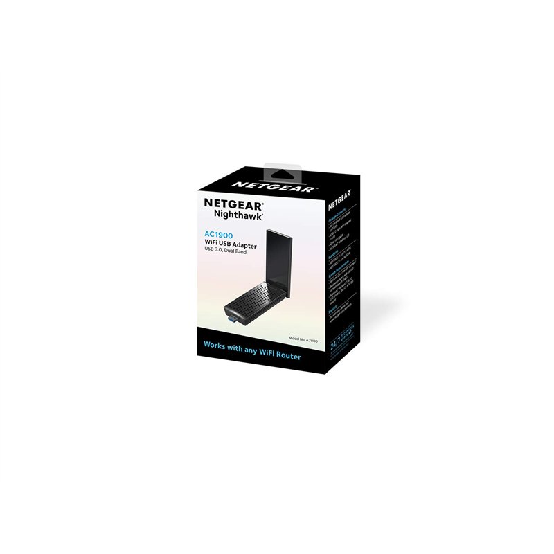 Image secondaire de Netgear A7000 WLAN 1900 Mbit/s - Cartes réseau (Sans fil, USB, WLAN, Wi-Fi 5 (802.11ac), 1900 Mbit/s, Noir)