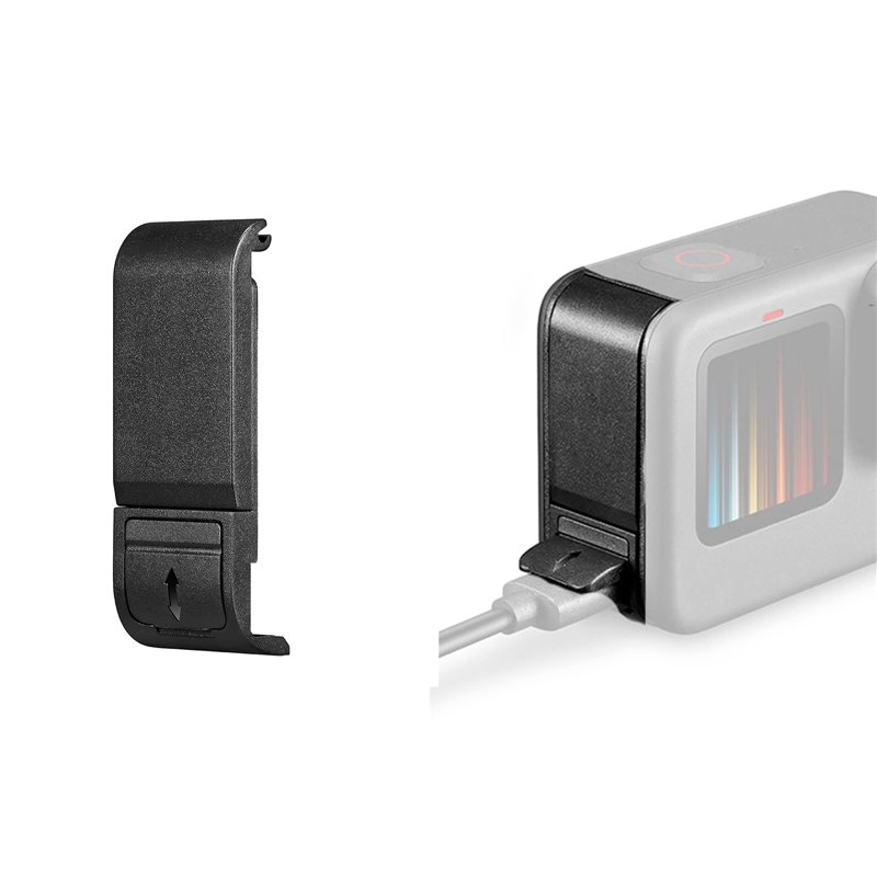 Fututech Couvercle de la Batterie pour GoPro Hero 13 12 11 10 9 Black Coque de Protection Latérale Etui Port de Charge Protecteu