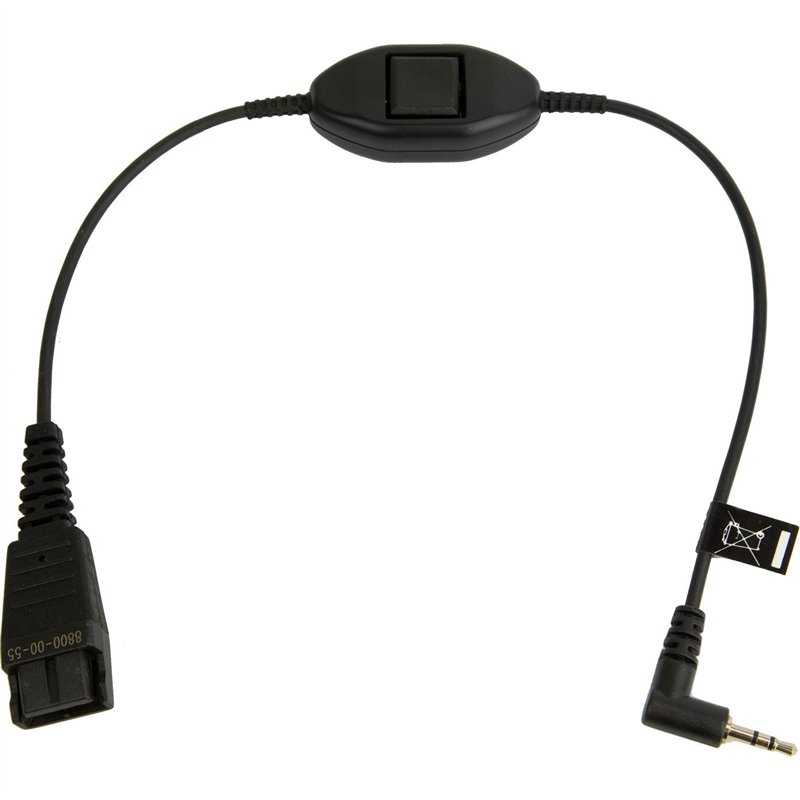 Jabra Câble QD Cord avec PTT 2,5mm goldpl.tip: m+, ring: r (Polycom KIRK)