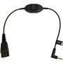 Jabra Câble QD Cord avec PTT 2,5mm goldpl.tip: m+, ring: r (Polycom KIRK)