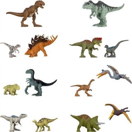Coffret de 5 mini-figurines - JURASSIC WORLD - GWP38 - Dinosaures et figurine humaine - 3 ans et + - Multicolore