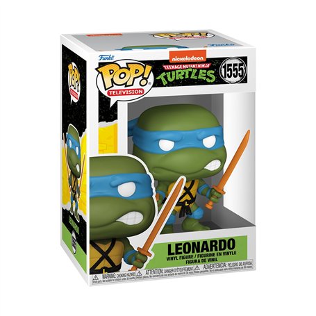 Funko Pop! TV: Teenage Mutant Ninja Turtles (TMNT) – Leonardo - 1 Chance sur 6 D'avoir Une Variante Rare Chase - TMNT Retro/Clas