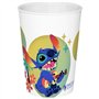 Lot vaissele - FUN HOUSE - STITCH ET ANGEL - Verre, assiette Ø22 cm et Ø16 cm, couverts, gourde et boite goûter