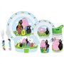 Lot vaisselle - FUN HOUSE - BARBAPAPA  - Verre, assiette Ø22 cm et Ø16 cm, couverts, gourde et boite goûter