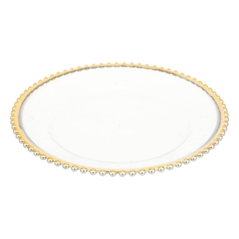 Feeric lights & christmas - Assiette de présentation 'ballet enchanté' d32cm bord billes dorées