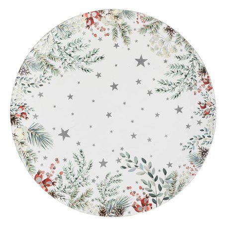 Feeric lights & christmas - Assiette de présentation "souffle polaire" d33cm motif branches