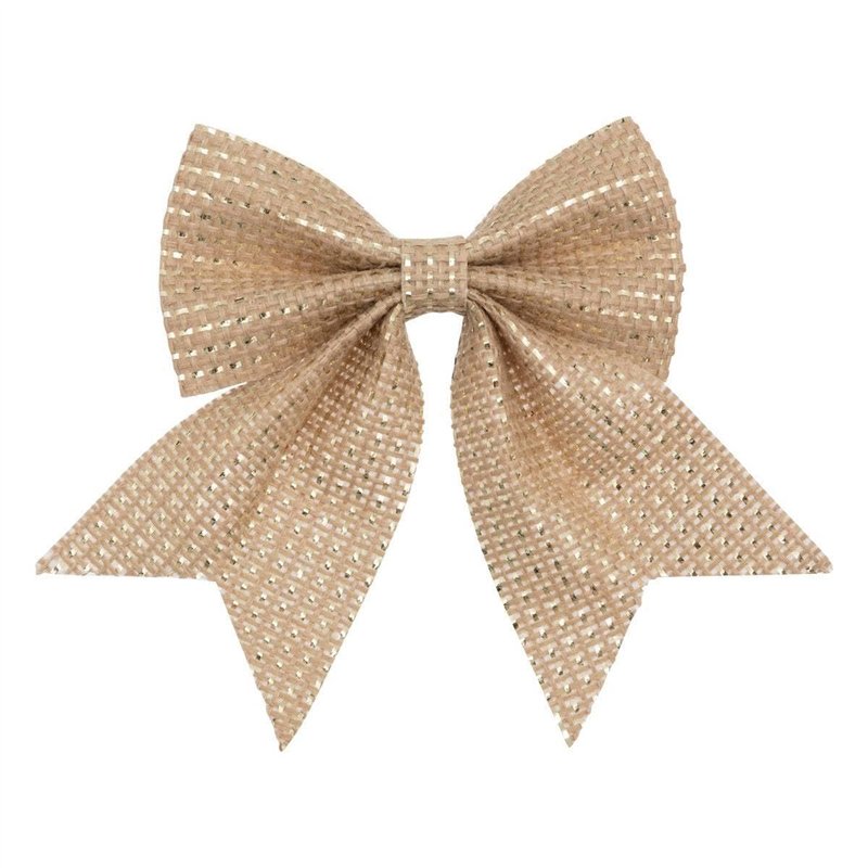 Atmosphera - Décoration nœud x 3 12x13cm, doré en Jute