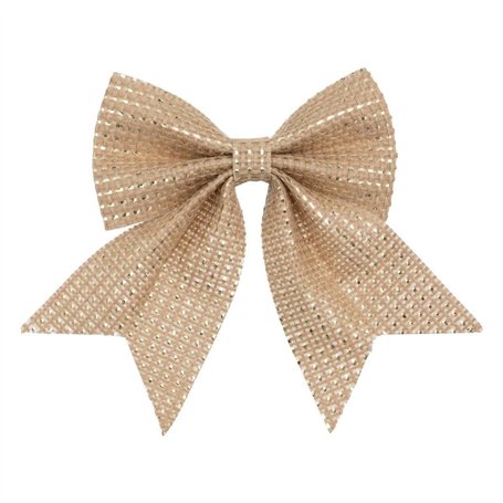 Atmosphera - Décoration nœud x 3 12x13cm, doré en Jute