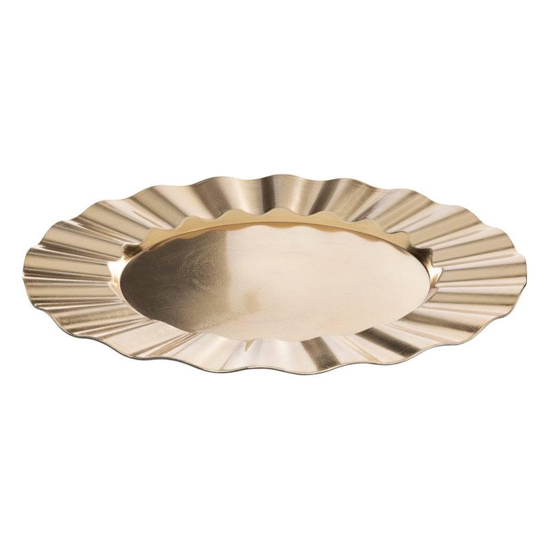 Image secondaire de FEERIC LIGHTS & CHRISTMAS - Assiette de présentation colorama de noël d33cm Or Bord ondulé