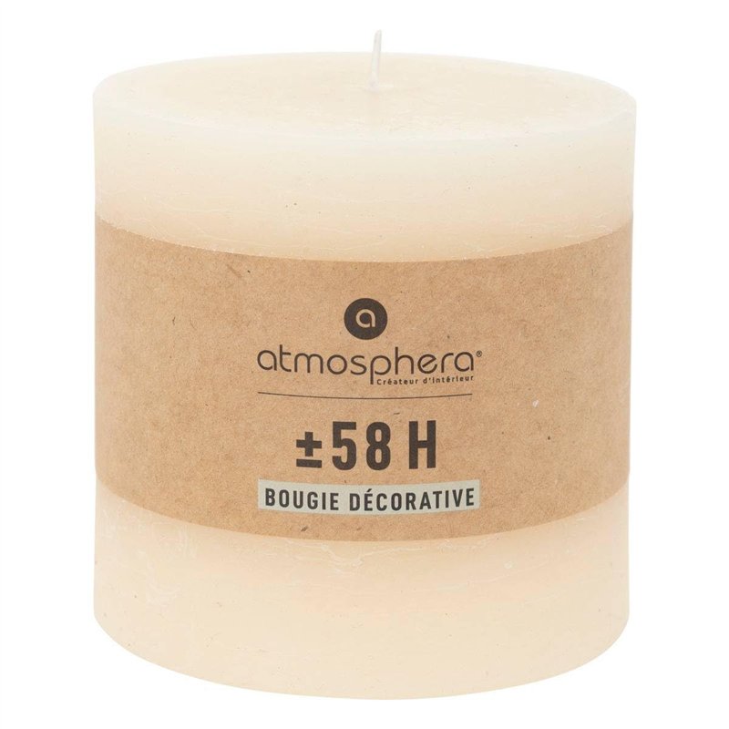 Image secondaire de Atmosphera - Bougie ronde Olia D10cm blanc ivoire