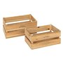 Atmosphera - Lot de 2 cagettes Little Cottage Bois l30 35cm