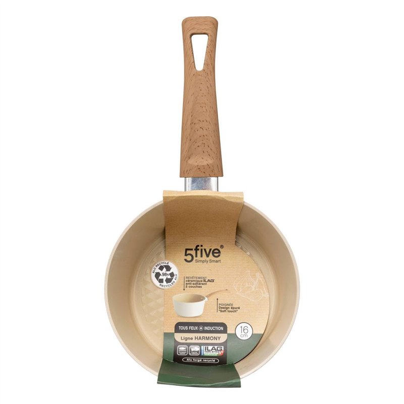 Image secondaire de 5five - casserole harmony d16cm en aluminium forgé beige