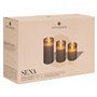 Atmosphera - Coffret 3 bougies led sena verre ambre d75cm