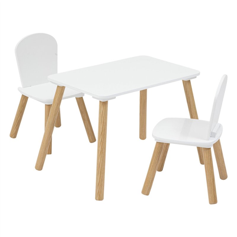 Atmosphera - Ensemble Table et 2 chaises Enfant Alex Blanc 3 pièces