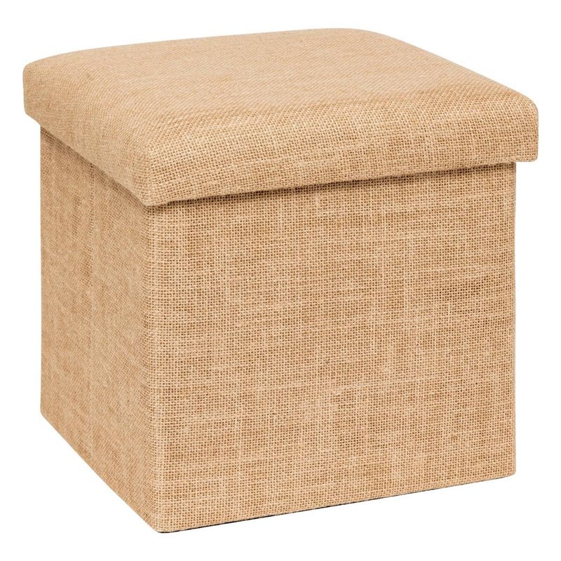 5five - pouf de rangement mix n modul en toile de jute 31x31cm