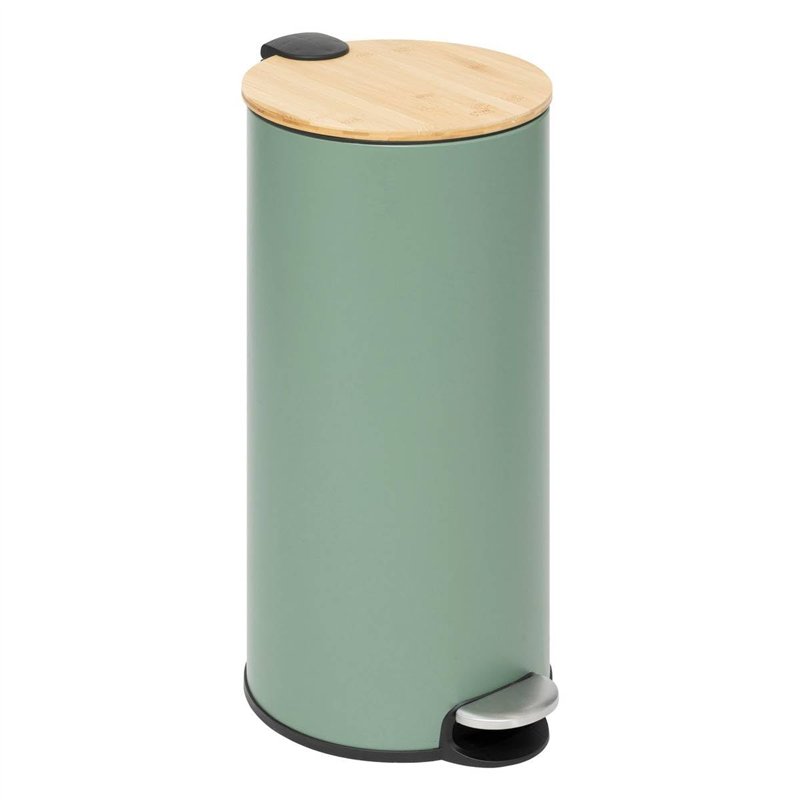 5five - poubelle couvercle bambou 30l modern color vert