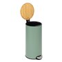 5five - poubelle couvercle bambou 30l modern color vert