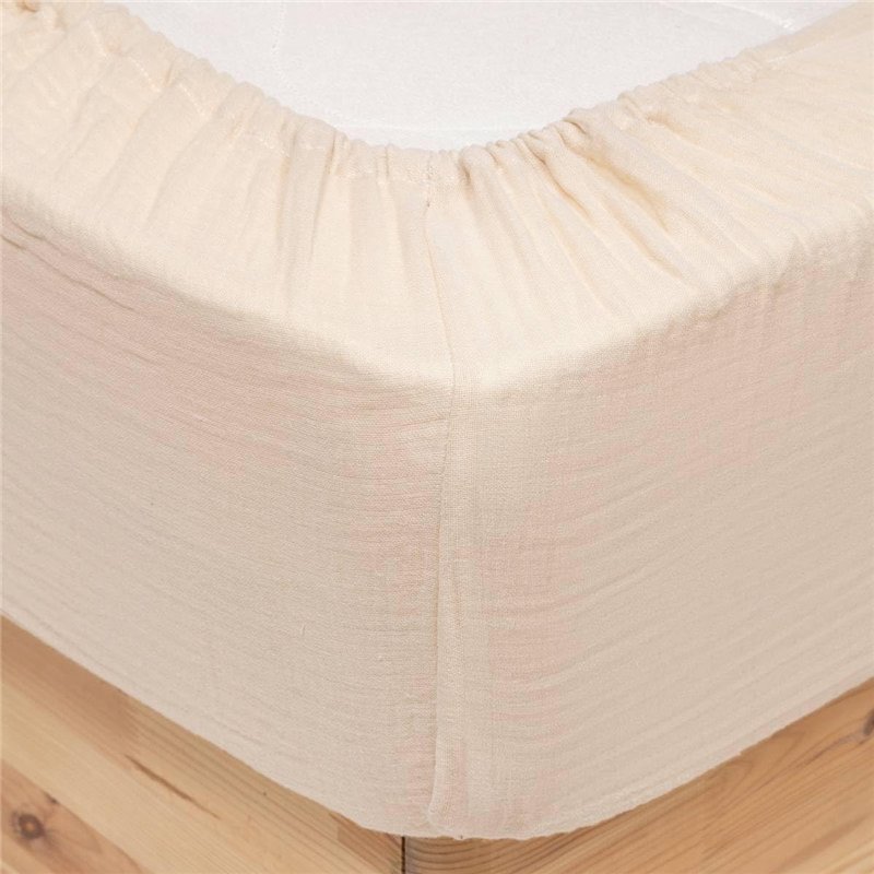 Image secondaire de Atmosphera - Drap Housse Flora Gaze de Coton Lin 160x200cm