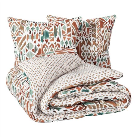 Atmosphera - Parure de lit imprimée Ikat 240x220cm