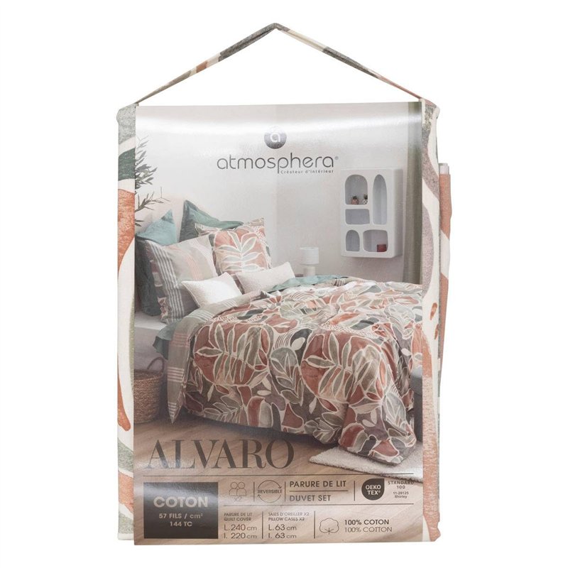 Image secondaire de Atmosphera - Parure de lit imprimée Alvaro Vert céladon 240x220cm